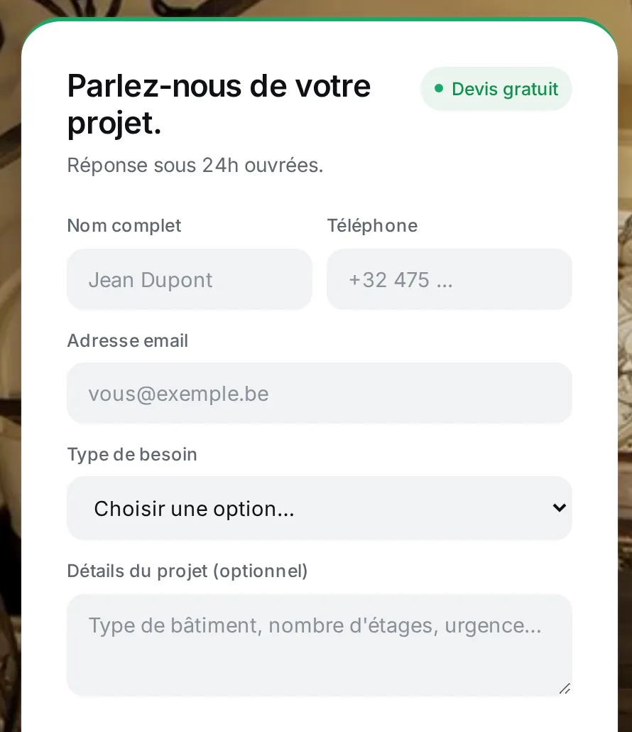 Formulaire de devis Immolift